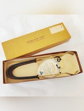 Vintage Bosca Heirloom Quality Brass Ice Tongs With Hand Stained Cowhide Handle